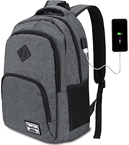YAMTION Laptop Rucksack,Rucksack Herren mit USB-Ladeanschluss Schulrucksack Jungen Teenager mit 15,6 Zoll Laptopfach für Arbeit Schule Reise, 35L