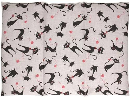 GIRAFFENLAND Kirschkernkissen groß 40x30cm - 3-Kammer - Katze-Mimi - Wärmekissen - Körnerkissen