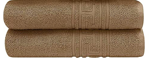 DTEX HOMES Bath Towel sets 8 pieces towel sets 100% Egyptian Cotton 600 GSM, 2 Bath Towels, 2 Hand Towels, 4 Washcloths, 2 x Large Bath Sheets - Brown