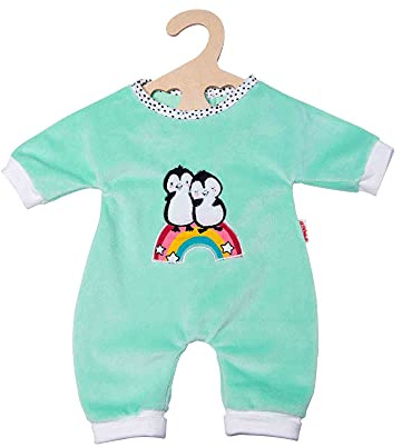 Heless 2181 - Strampler für Puppen im Pinguin Pünktchen Design, aus Softvelours mit hochwertiger Bestickung, Größe 35 - 45 cm
