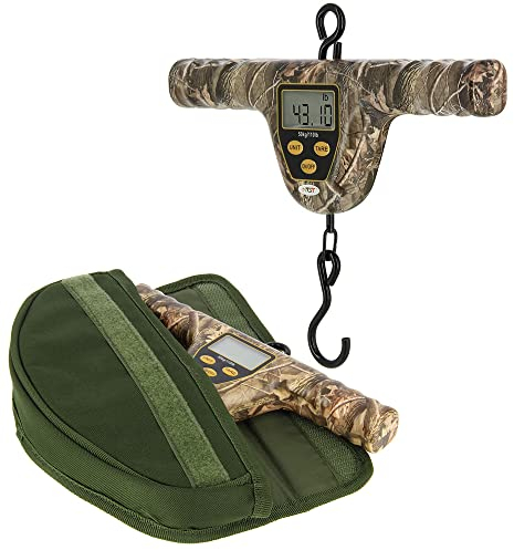 NGT XPR Black Or Camo T-Bar Digital 110lb / 50kg Weighing Scale and Protective Case Set For Carp Coarse Fishing (Camo)