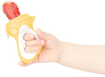Badabulle Baby Fruchtsauger mit Schutzkappe, ergonomischer Griff, entlastet das Zahnfleisch und führt neue Geschmacksrichtungen ein, ab 4 Monaten, BPA-frei