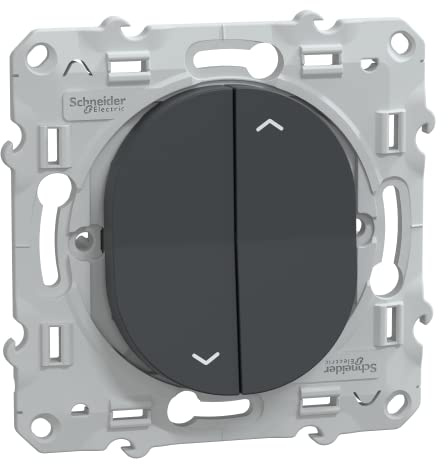 Schneider Electric - Ovalis - interrupteur 2 boutons pour volet roulant- 6AX -Anthracite - S340208