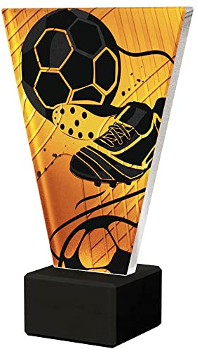 Larius Coppa di calcio – Trofeo d'onore scarpa dorata – Tazza di vetro ambra (calcio Hero, senza testo desiderato)