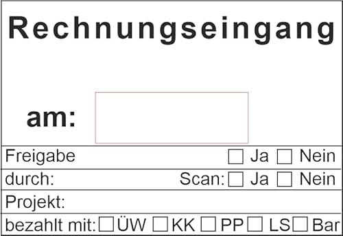 Holzstempel Kontierungsstempel, das Datum manuell eintragen – Custom- (68x47 mm) in verschiedenen Ausführungen, Büro, Buchungsstempel, Kontierungsstempel