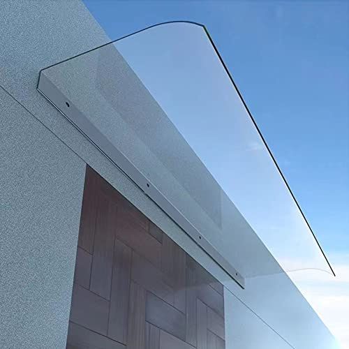 Zlovne Auvent de Porte d'Entrée Transparent,Auvent de Véranda Auvent de Fenêtre en Polycarbonat UV Protection/Contre la Pluie,Marquise de Porte d?Entrée Moderne Invisible (50x100cm/20 x39)
