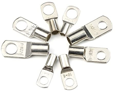 PLIPSH 60/240PCS Ring Terminal Cable Shoes Lugs 35mm2 Tinned Copper Lug Wire Eye Connectors Bare 60 Terminals Lugs Wire Copper Kit perfection (Color : 100PCS)