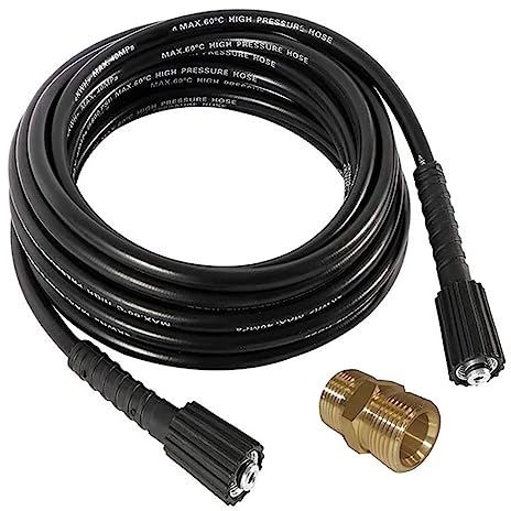 Cowhilan Tubo Flessibile per Rondella ad Alta Pressione M22 Tubo Connettore Compatibile con Karcher Connessione M22-14, con Adattatore, 8M