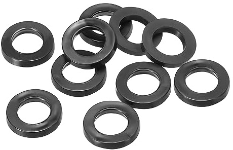 PATIKIL M10 Gummi Flache Unterlegscheiben 40 Packung 10mm ID 16mm AD 2,5mm Dick Dichtring Dichtungsringe Beilagscheiben für Wasserhahn Rohre Wasser Schlauch Befestiger Bolzen Schwarz