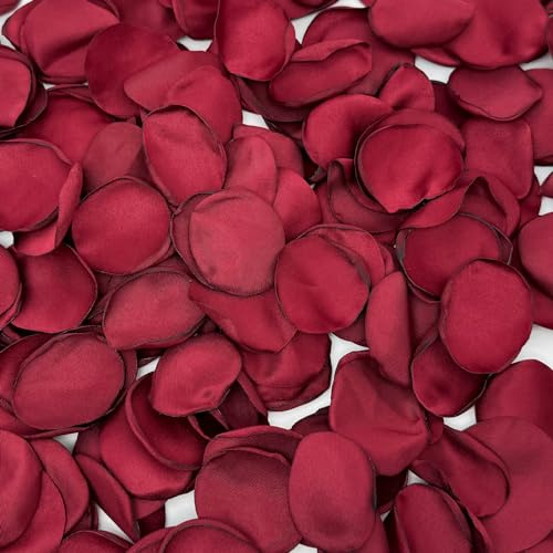 Vsosfiza 200 PCS Rose petals for Wedding,Reusable Silk Petals,Artificial Scatter Petals for Wedding Walk,Valentine's Day,Bridal Showers(Burgundy)