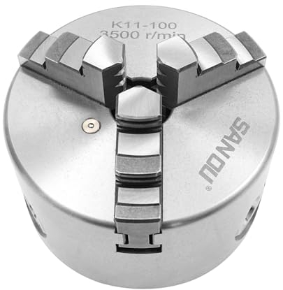 TESUGN Mandrin rotatif à centrage automatique à 3 mors en alliage de zinc Mini tour réversible Trois mâchoires Chuck 100 mm Tour en métal CNC Outil de perçage Accessoires