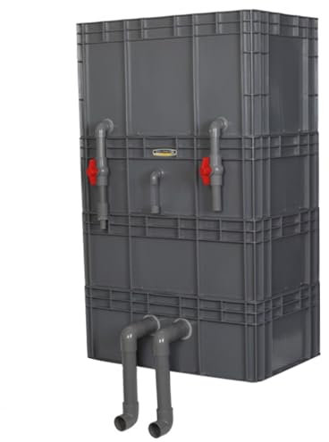 Filtri Per Acquari, Scatola Filtro Esterna Per Ciclo Acqua A 3/4 Livelli, Filtro Dall'acquario Scatola Fatturato, Kit Filtro Grandi Dimensioni Per Acquario Per Laghetti(Grey,23.62x15.75x38.98in/60x40x