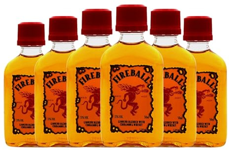 Licores Fireball Botellín Miniatura 5 cl (Caja de 6 Botellín Miniatura de 5 cl)