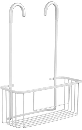 Tatay Colgador Ducha Aluminio | Resiste Humedad y Corrosión | Soporta 8 kg | Fácil Montaje Sin Taladro | Diseño Moderno | Cesta Ducha Colgar con Drenaje Eficiente | 28 x 12,8 x 38,5cm - Blanco Ártico