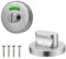 Gudalea Edelstahl WC-Rosetten-Set mit Belegtanzeige, Drehriegel-Schloss für Badezimmer- und WC-Türen, 304 Edelstahl, 53x28 MM, Silber, Rund, Gebürstet