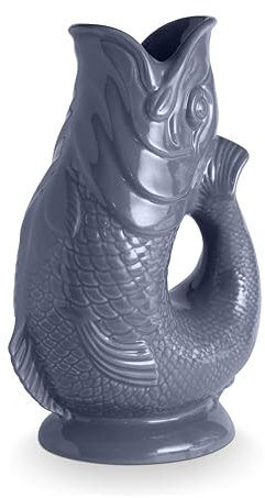 Wade - Brocca per pesce, in terracotta, iconica tradizione britannica, prodotta a Stoke-on-Trent, 1,2 l, grigio francese