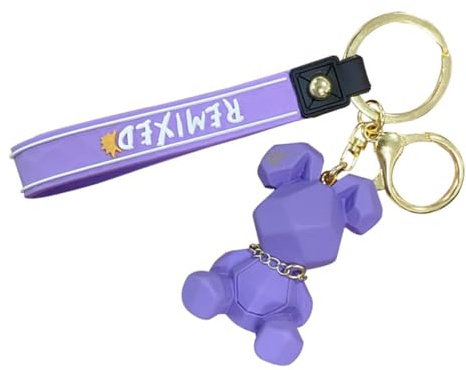 DEARMAMY Schlüsselanhänger Kaninchen Resin Mehrschicht Anhänger Taschen Und Autoschlüssel Accessoire Damen Geschenk