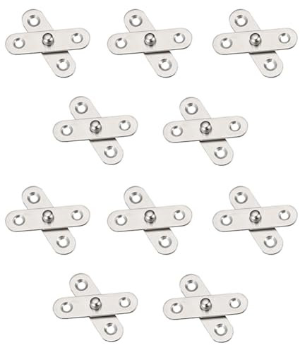 Asyduey 10 Pezzi di Cerniere per Porta di Capannone, Cerniere Nascoste per Mobile da Cucina, Rotazione A 360 Gradi, Perno Rotante In Acciaio Inossidabile, Rotante, Dimensioni 57x16 mm