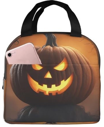 SXOOGE Lonchera con diseño de calabaza fantasma de Halloween para mujeres y hombres, lonchera aislada para el trabajo, picnic, viajes, reutilizable, duradera