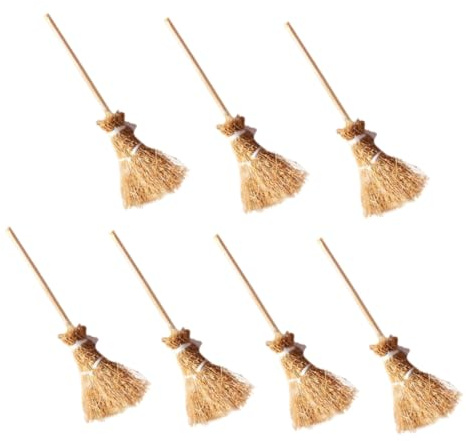 KONTONTY 7pièces Mini-balais Décoratifs Bois Modèle De Paysage Lot de Mini Balais Décoration De Scène Accessoire pour Mini-Maison