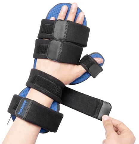 YiYame Tutore Mano con Supporto Dita e Stabilizzatore Polso per Alleviare Rigidità, Adatto a Sinistra e Destra, S