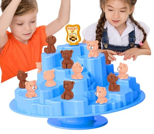 Zuasdvnk Gleichgewichtsspiele Für Kinder, für Zwei Spieler, Pädagogisches Spielzeug mit Bär und für Innen, Outdoor, Klassenzimmer und Gruppen - Erwachsene, Mädchen und Familien