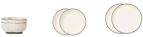 ATYUJKB Set di Stoviglie in Ceramica Piatti Ciotole Piatti da Tavola Servizio da Tavola Moderno con Piatti Piani Piatti Insalata Ciotole Zuppa Lavabile in Lavastoviglie Microonde Forno