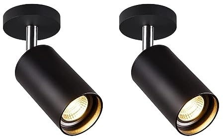 Faretti LED da Superficie, plafoniere, plafoniere Senza Fori 7w12w Albero Lampada Corpo Lampada Girevole a 360 Gradi Regolazione a 180 Gradi 2 Confezioni di raccordi