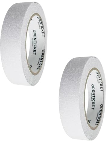 YSDINK 2-pack halkfri tejp, förstärkt säkerhet för trappor, inomhus, utomhus, 2,5 cm x 5 m, vattentät och stark, halkfri för hemsäkerhet (vit)