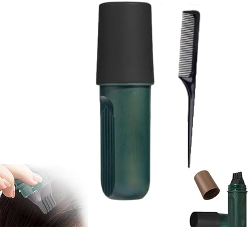 Peque de color de cabello Li-linzhi, palo de colorante de cabello Li-linzhi, peine de ruido de raíz de cubierta rápida, barra de color 2 en 1, instantánea portátil para el color temporales (black)