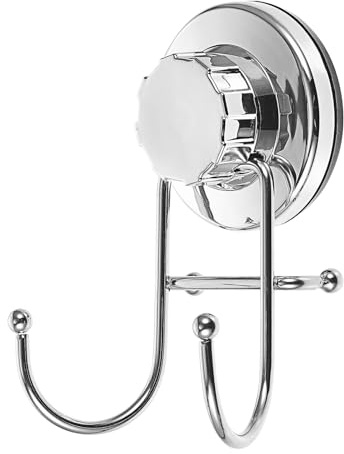 DIKACA Ganci Ventosa Doppio in Acciaio Inox Ganci da Parete Rilocabili con Ventosa Vuoto Resistenti e Rimovibili per Asciugamani Vestiti e Accessori per Bagno e Cucina