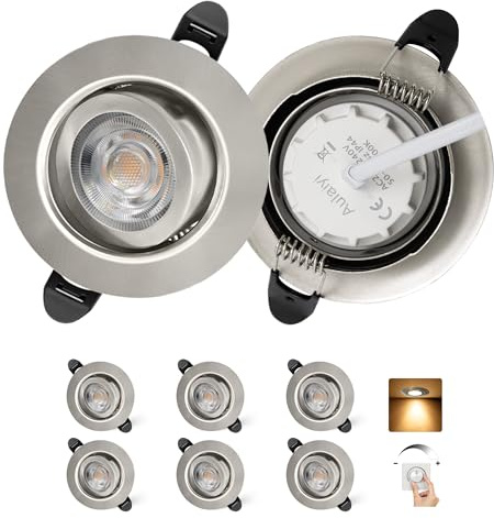 Aulaiyi LED Einbaustrahler 230V Dimmbar 68mm 5.5W IP44 LED Spot Ultra Flach