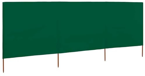 Gecheer Paravento pieghevole a 3 pannelli, schermo antivento portatile in tessuto non tessuto e legno 400x80 cm, divisorio da esterno per giardino, terrazzo, balcone e spiaggia