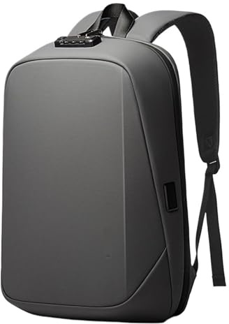 PADGCNOR ryggsäck laptop ryggsäck stöldsäker vattentät skolryggsäckar USB resväska, Grå, En storlek