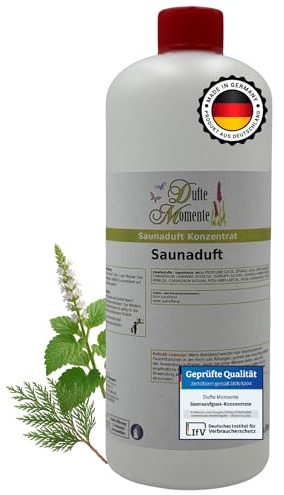 Dufte Momente Saunaaufguss-Konzentrat Wüstenwind (Patchouli & Zeder) – 1 Liter – erdig & holzig – konzentriert & ergiebig – Profi-Qualität gemäß DVN:5204 getestet – vegan & Made in Germany