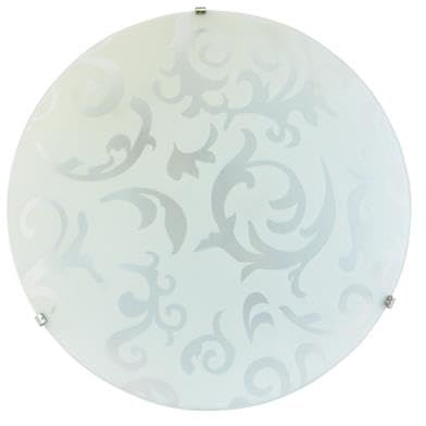 MA MAISON Plafoniera Tonda in Vetro 40x10P cm - Motivi Ornamentali, da Parete, Soffitto, Attacco E27, 57Hz, 1 Lampadina, Compatibile con Led, per Soggiorno, Camera, Bagno, Corridoio - Made in Italy