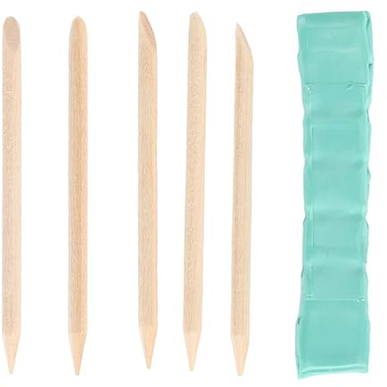 GYZOUKA Klocka Rengöringsspackel Lera Movement Adhesive for Watch Dial Tool Kit för Borttagning Av Dammfett med 5 Träpinnar