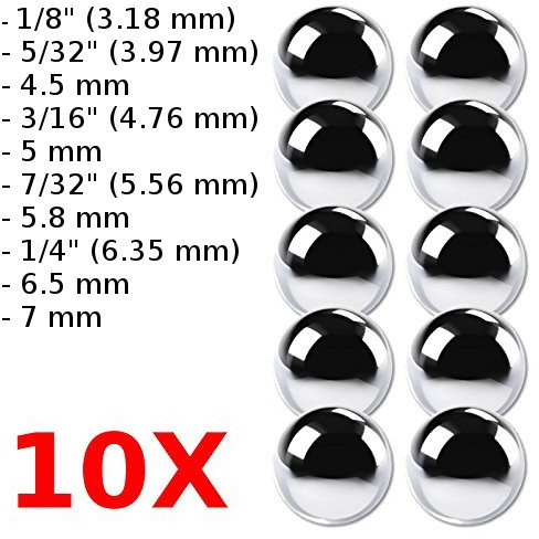 cyclingcolors 10x Billes Acier roulement Cage à Billes vélo pédalier moyeu Roue Direction (1/4 (6.35mm))