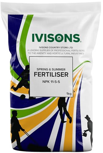 Ivisons Summer Lawn Grass Turf Fertiliser | NPK 11-5-5 Lawn Boost Mini Granular Formula | Professional Slow Release 10-8 Week Feed | Provides Your Lawn With The Nutrients It Needs (20kg)