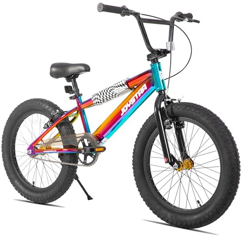 JOYSTAR 20 Inch Kids Bike for 6-9 Years Girls Boys High-Carbon Steel Frame Youth Bicycle BMX Style Children Bicycles with Kickstand Oil Slick