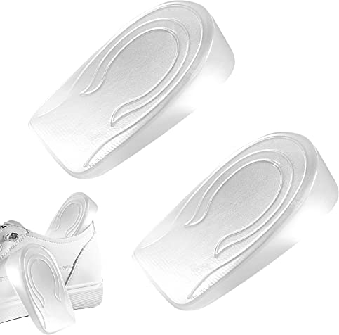 2 Stück/ 1 Paar Gel-Fersenkissen für Schuhe, Transparentes Silikon-Fersenkissen für Plantarfasziitis, Schuherhöhung 1cm, Achillessehnen Einlagen, Komfort Einlegesohle für Schuhe Damen und Herren