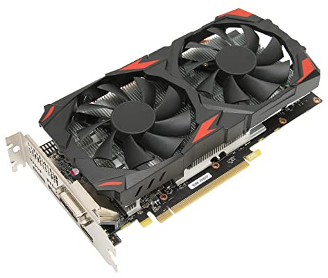 Elprico Tarjeta gráfica RX 580, 8GB GDDR5 256 bits Gráficos de Videojuegos Soporte de GPU Tarjeta de minería de Juegos 8K para PC de Juegos, DisplayPort, HDMI, DVI de enfriamiento de Doble Ventilador