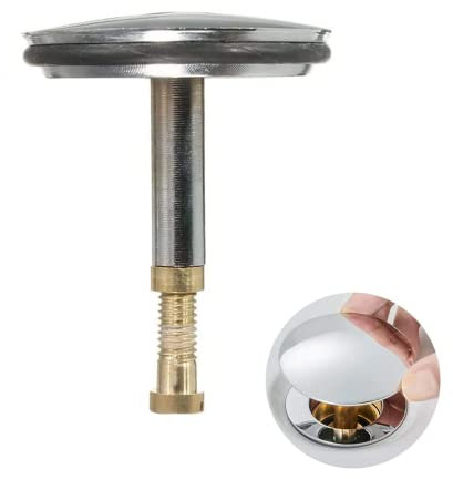 Sink Plug Bathtub Chock Plug Concealed Bathroom Sink Stopper Basin Sink Plug Solid Brass Chrome Plating for Washbasin Kitchen Bathroom Sinks