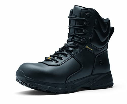 Shoes for Crews Guard High, Scarpe antinfortunistiche certificate CE S3 HRO WR SRC, stivali da lavoro unisex con suola antiscivolo, scarpe sicure idrorepellenti per uomo e donna, Nero , 44 EU