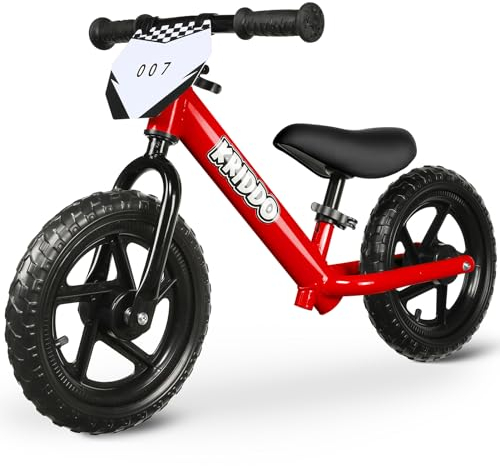 KRIDDO Kinder Laufrad ab 2 Jahren, Lauflernrad Spielzeug für 18 Monate bis 5 Jahre, 12-Zoll mit individualisierbarem Schild, Geschenk Fahrrad Jungs und Mädchen, Baby Balance Bike(2-3 Jahre), Rot