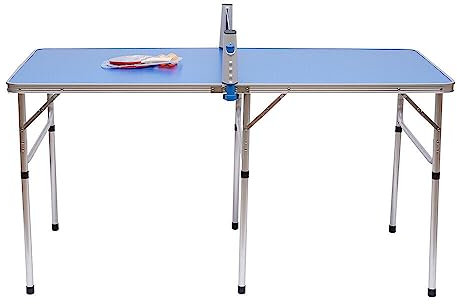 Tischtennisplatte, Klappbar Tischtennis Outdoor Sport Tischtennisplatte Tischtennistisch mit Netz, 2 Schläger und 3 Tischtennisbälle, Freizeittisch, Tischtennistisch, 152x76x76 cm