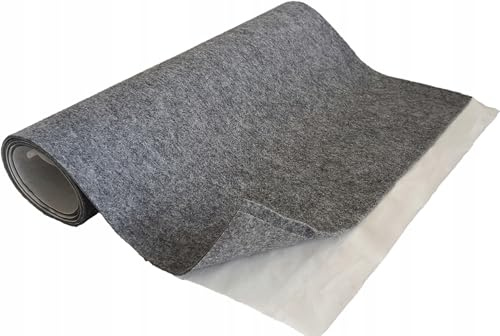 TAPHICEROS Selbstklebend Filzstoff, Grau, 150cm x 150cm, Nadelfilz Superflex,Bespannstoff aus Filz,Meterware,Innenraumverkleidung Bezugsstoff Bastefilz für DIY Auto Box Liner