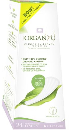 Organyc Slipeinlagen für String – 24 Stück, zertifizierte Bio-Baumwolle, ultradünn und bequem, ideal für eine tägliche Frische, ideal für den Alltag