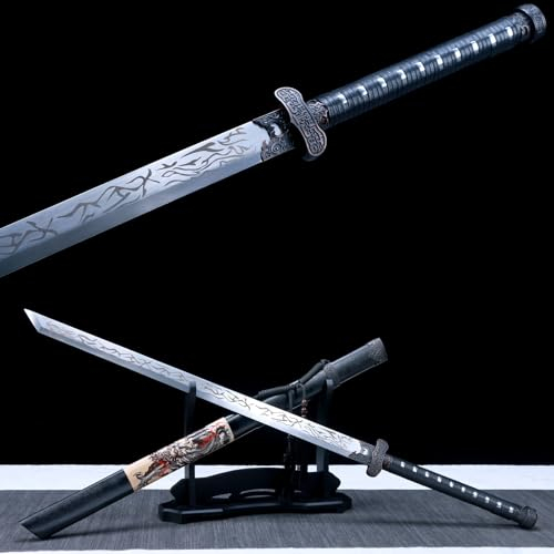 LQSMX sword 110cm Broadsword/scharf/Katana Schwert Handgeschmiedeter hoher Manganstahl Collections, Gifts, Halloween, Role-Playing Games, Martial Arts Exercises