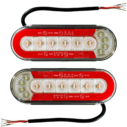 MelTruck® 2x 4 Funktions LED Rückleuchte dynamischer Blinker E9 für LKW Trailer Anhänger
